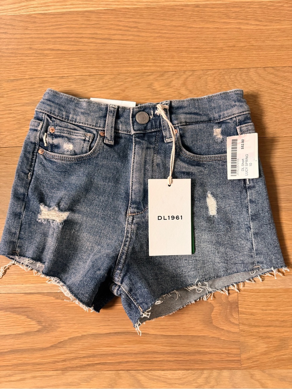 DL1961 Girls Denim Distressed Cutoff Shorts - Blue